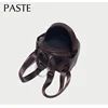 New Simple Deep Coffee Color Women Backpack Natural Cow Leather Female Double Shoulder Bag Leisure Quality School Rucksack 5