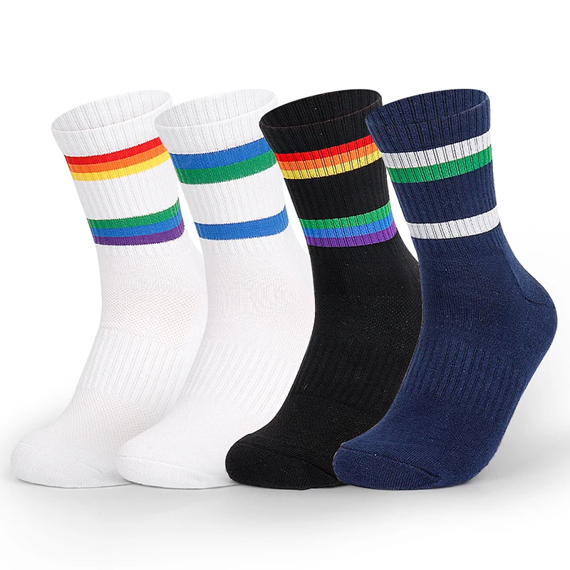Professional Sports Tennis Table Tennis Badminton Crew Socks Men/Women Student Thick Cushioned White Compression Athletic Sock
