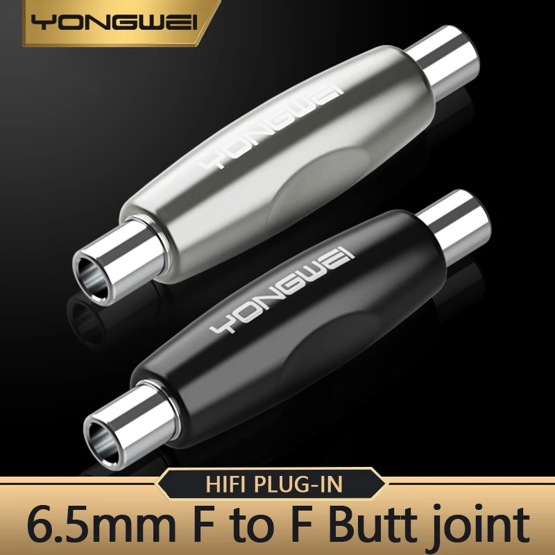YONGWEI-Adaptador de enchufe de doble cabezal para Audio estéreo, conector hembra a hembra, F/ F, 6,5mm