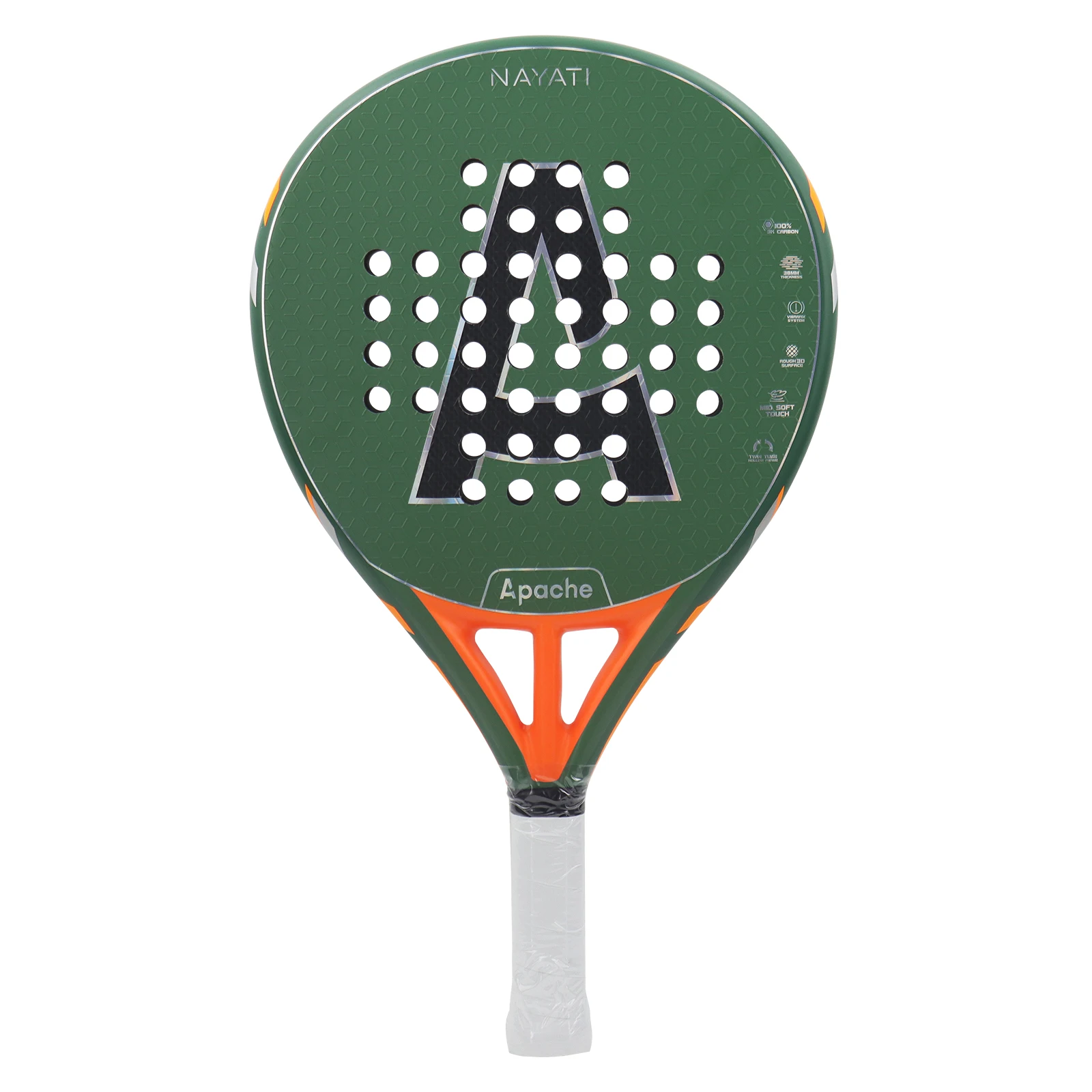 Padel Paddle Tennis Racket 3K 12K Carbon Fiber EVA Core Round Shape Power Surface Beginner