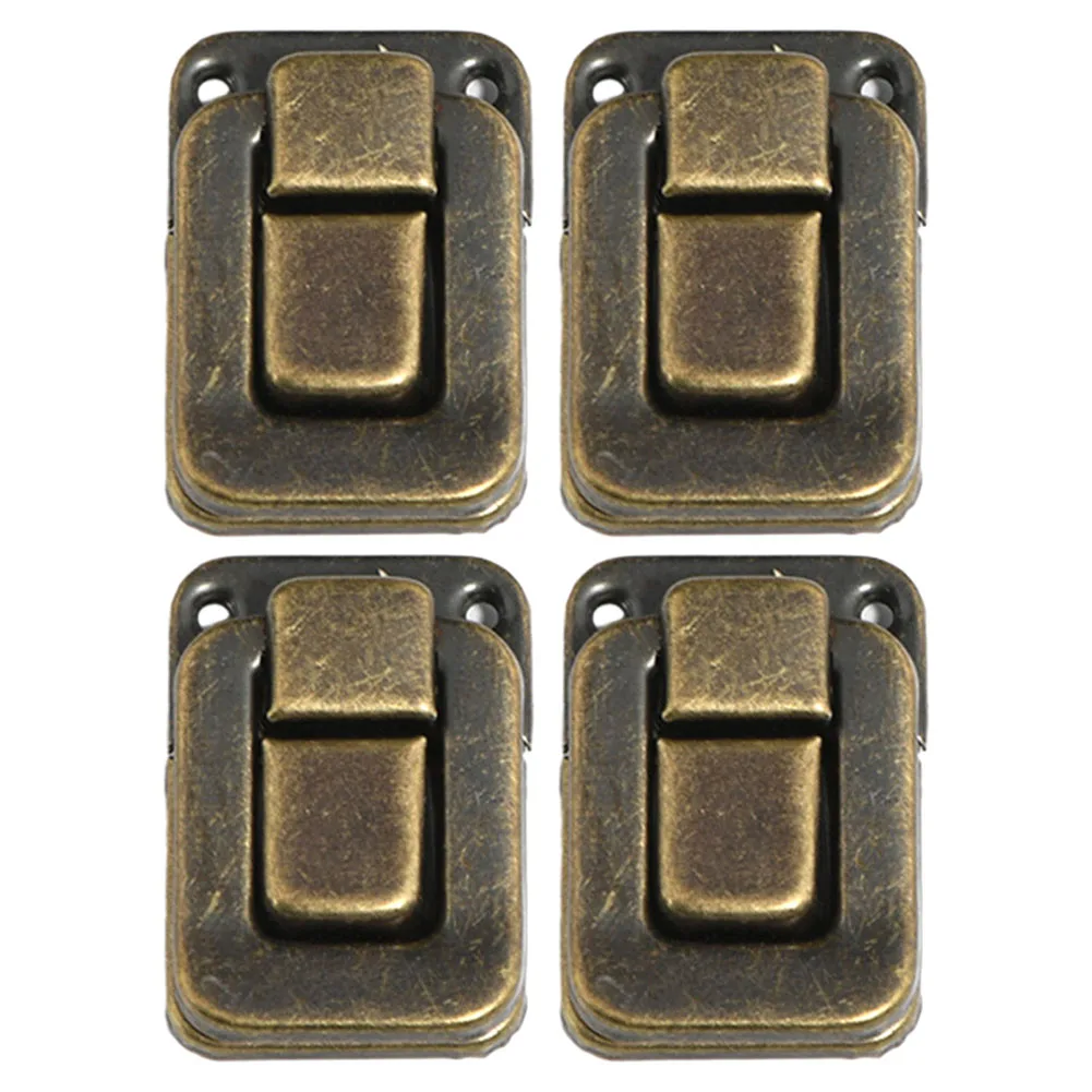 

4PCS Antique Hasp Lock Jewelry Box Suitcase Wood Box Buckle Vintage Padlock Hasp Hook Lock Handbag Decorative Hardware