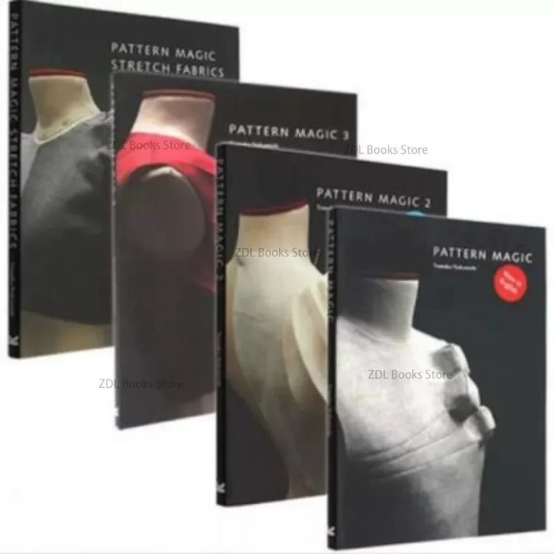 

4 Books/Set Tomoko Nakamichi Pattern Magic Book Volume 1-4 Stretch Fabrics Clothing Cutting Design Teaching Book