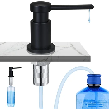 อ่างล้างจานสแตนเลสเครื่องจ่ายผงซักฟอก 500ML ขวด/100 ซม.หลอด Liquid Dispenser ในตัวออกแบบกดหัวปั๊ม 1