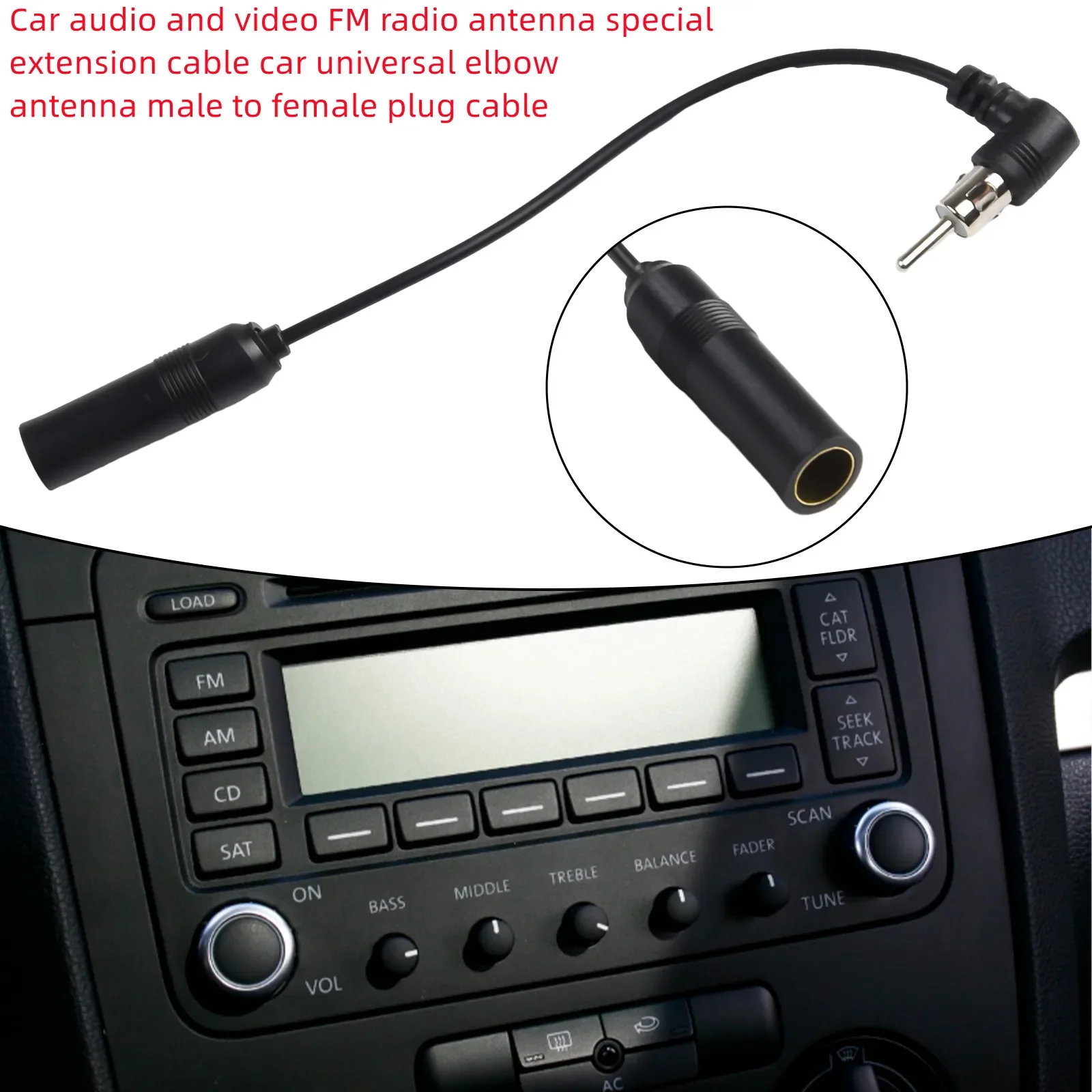 Antenne FM/DAB Intérieure Dipôle - Câble 3m + Adaptateurs Universels - Pour Ampli HiFi, Home Cinéma