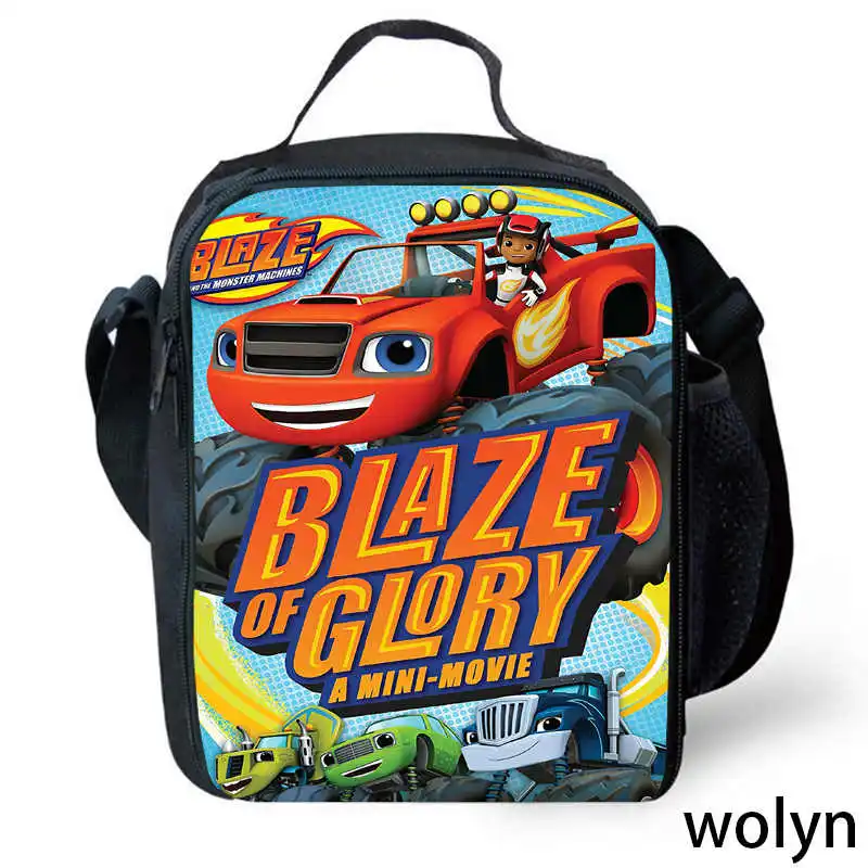 Lunch Bags Blaze and the Monster Machines Cartoon School for Boys Girls Anime Game Prints Child Cooler for School