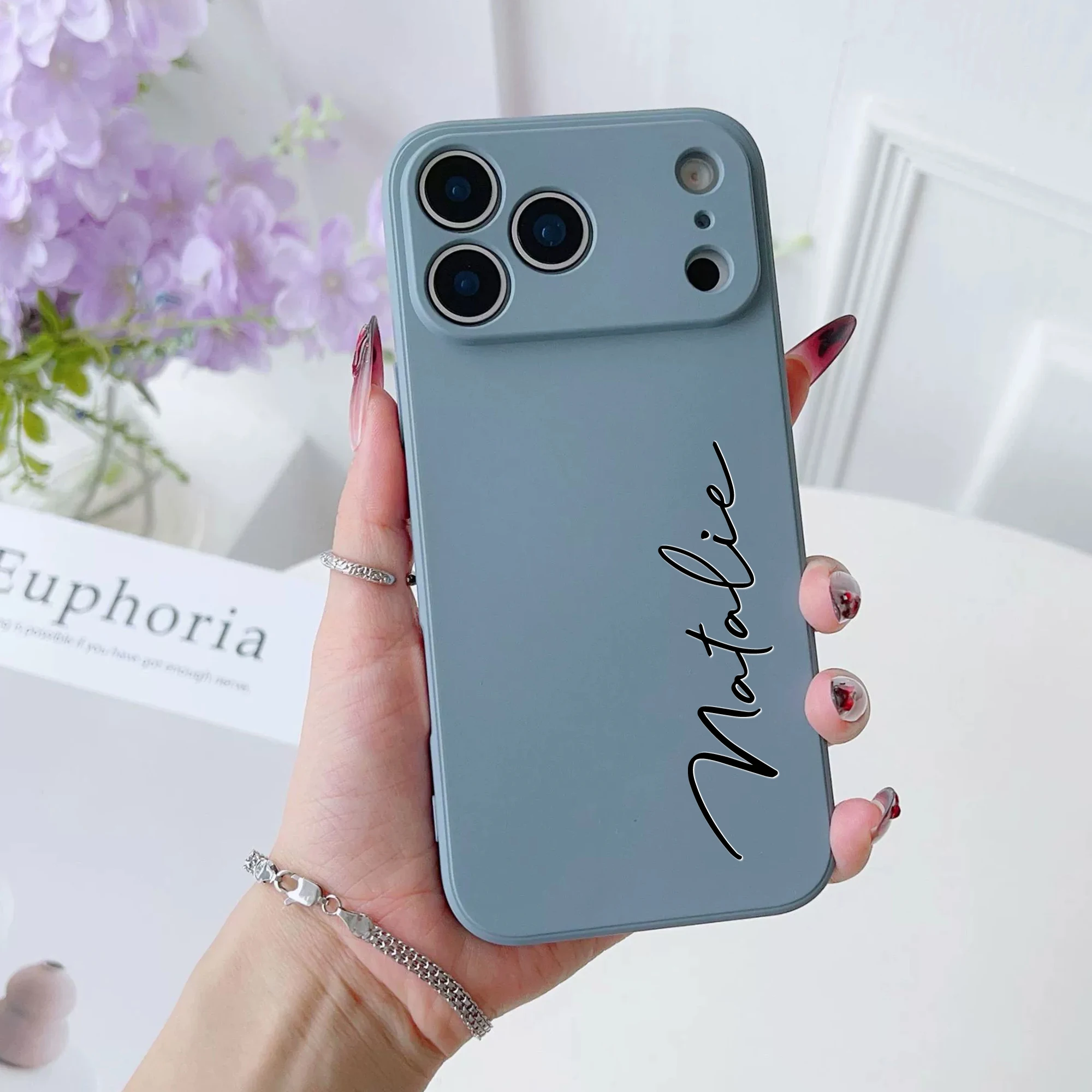Personalized Custom Letters Name Colorful Soft Liquid Silica Gel Phone thumbnail 8
