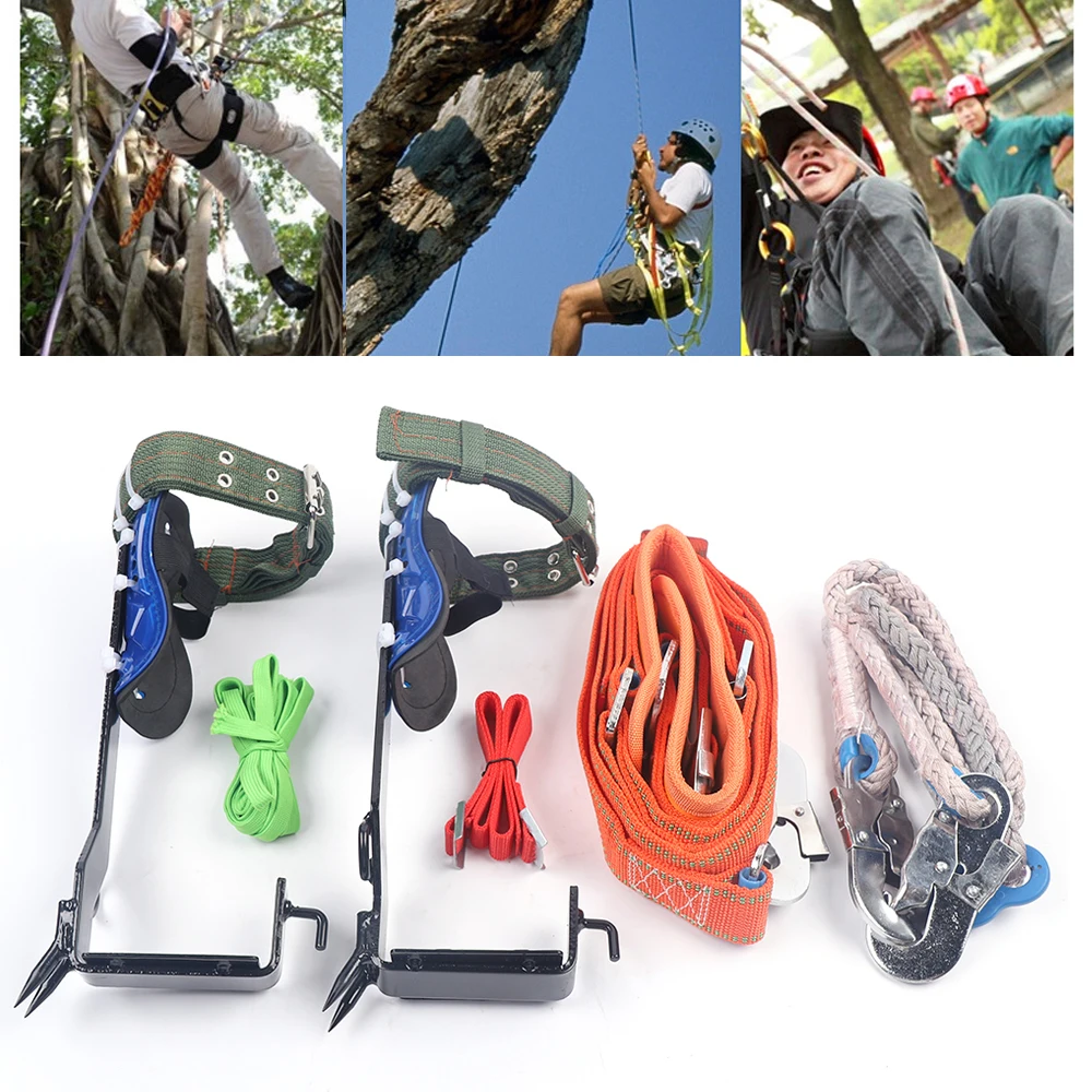 Tree Pole Climbing Spike Set Safety Belt Straps Portable for Outdoor Fruit  Pick