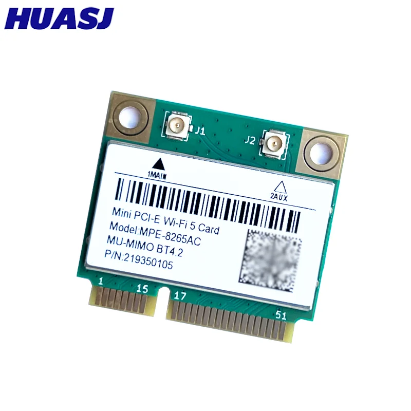 AC8265 듀얼 밴드 2.4G/5G 8265HMW BT4.2 미니 PC-E WIFI 카드 네트워크 어댑터 8265 (윈도우 7/8/10/11용)