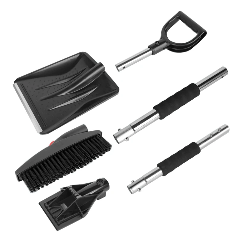 

Snow Shovel 3-in-1 Brush Ice Scraper Collapsible Removable Design Dropship