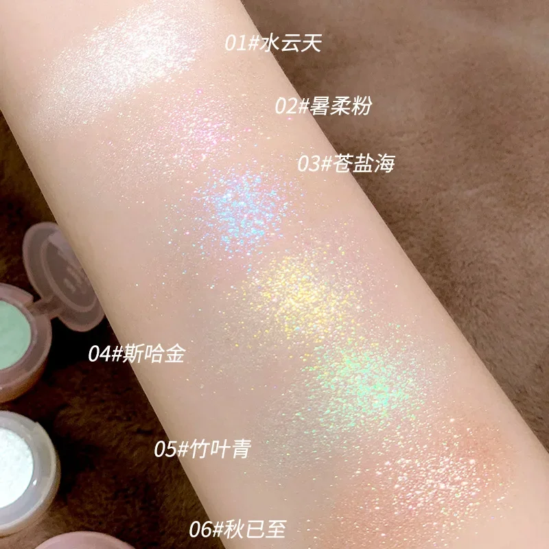 Eye Shadow Eye Shadow Plate Xixi monochrome eyeshadow super flash highlight brightening aegyo saliva mashed potato eyeshadow disc waterproof without makeup