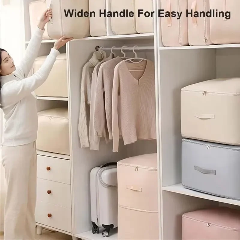Space Saving Self Compression Organizer Closet Organizer Clothes Storage Bag for Comforters Bedding Blankets Clothing Pillows 3