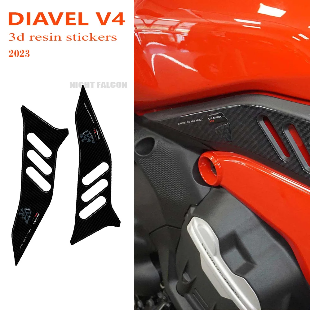 2023 Diavel V4 Per Ducati Diavel V4 2023-Accessori Moto Protezione Area Laterale Kit Adesivo In Resina Epossidica 3D