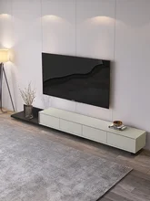  Retractable TV Cabinet and Tea Table Living Room Combination Modern Nordic TV Floor Cabinet 