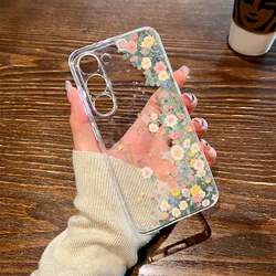 Floral Pattern Clear Soft Silicone Daily Use Phone Case - Galaxy A42 5G (Clear XL011)