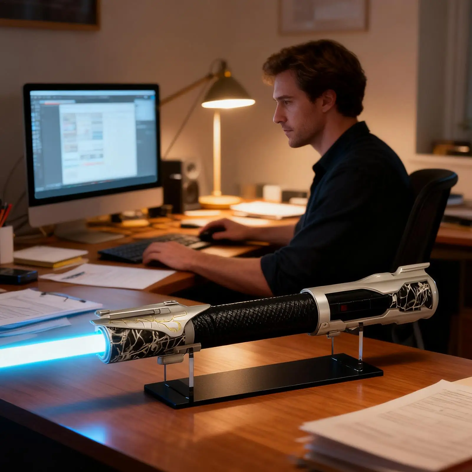 Clear Acrylic Display Stand Tabletop Organizer Rack Wand Organizer Rack For Collectors Fans Cosplay Hobbyists Home Decor Office