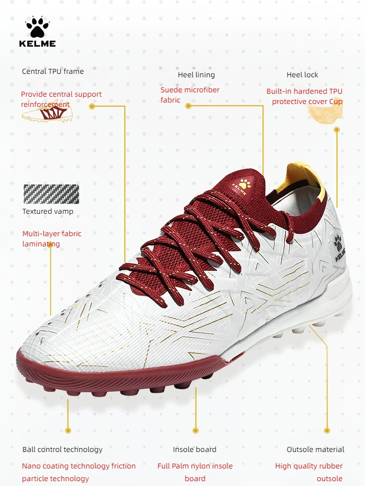 KELME Adult Football Shoes Futsal Football Boot Artificial Turf Professional Carbon Plate TF Match Trainin Soccer shoes soccer shin guards soccer ball soccer goalkeeper gloves silicone socks agility ladders ball pump football training belt soccer training cones soccer goal net soccer socks