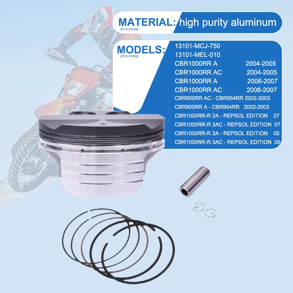 

75mm 75.25mm 75.5mm 75.75mm 76mm STD +25 +50 +75 +100 0.25 0.5 0.75 1.0 Motorcycle Piston Rings Kit For Honda OEM 13101-MEL-010