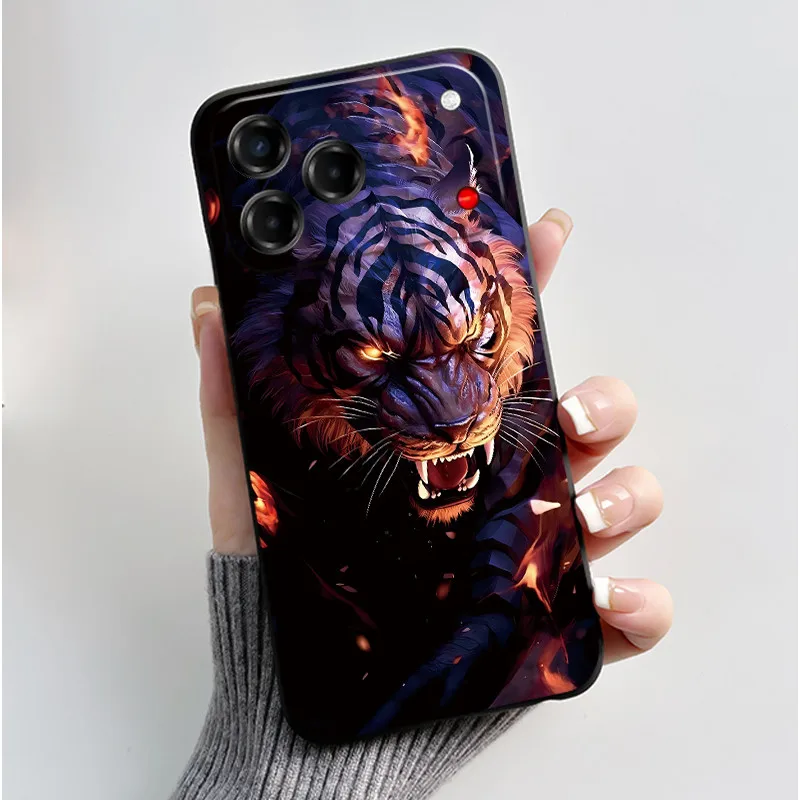 Enhanced Cute Black Bumper Silicone Phone Case with Shockproof Cartoon Panda Design