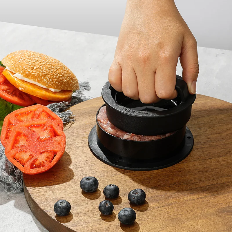 Burger Press Hamburger Meat Press Maker Stuffed Burger Patties Hamburg Making Tool Round Beef Grill Pie Press Mould Maker Kitchen Accessories