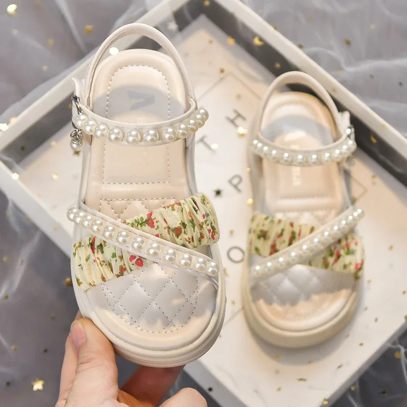Girls Pearl Sandals Kids Fashion Shoes
