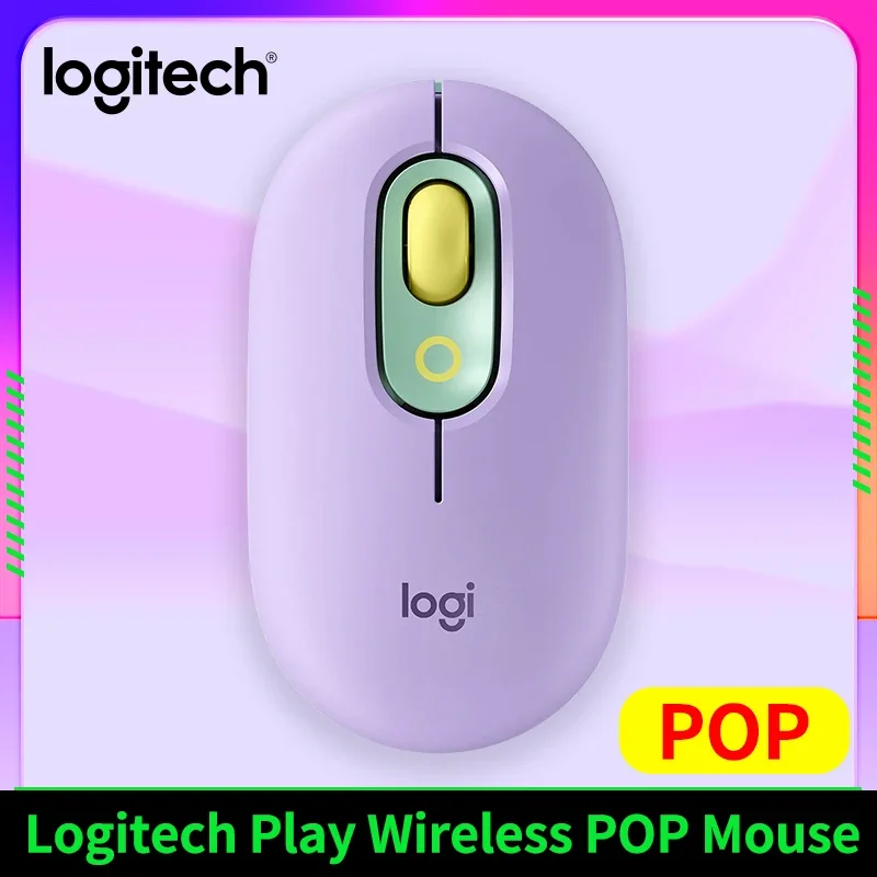 עכבר רך וחמוד Logitech M350 POP: כפתורים שקופים וחזוריים + קומפקטי וקל לאחסון, חיבור יציב Bluetooth