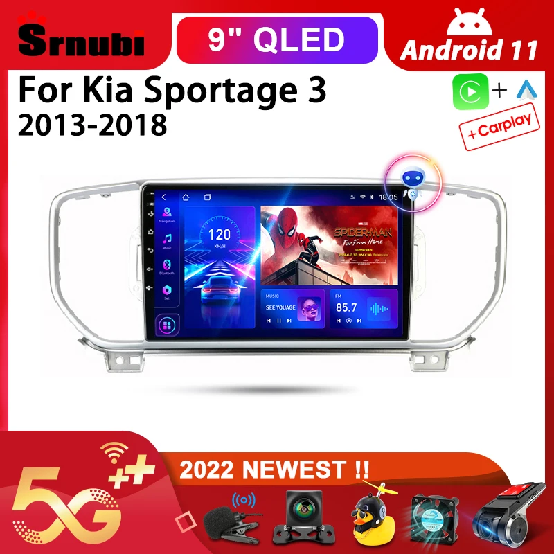 

Srnubi Android 11,0 автомобильное радио для Kia Sportage 3 2016-2018 мультимедийный видеоплеер 2Din 4G GPS навигация Carplay DVD головное устройство