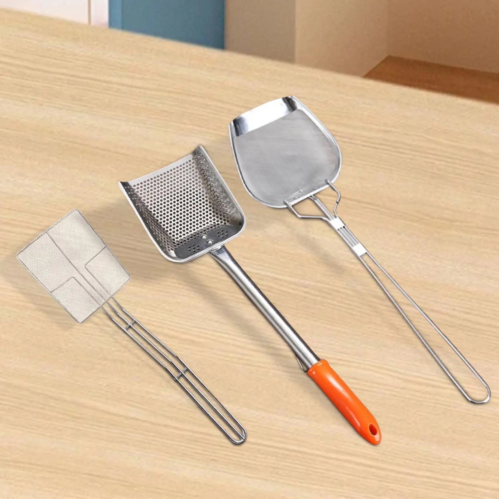 Oil Skimmer for Deep Fryer French Fries Oil Separator with Handle Stainless