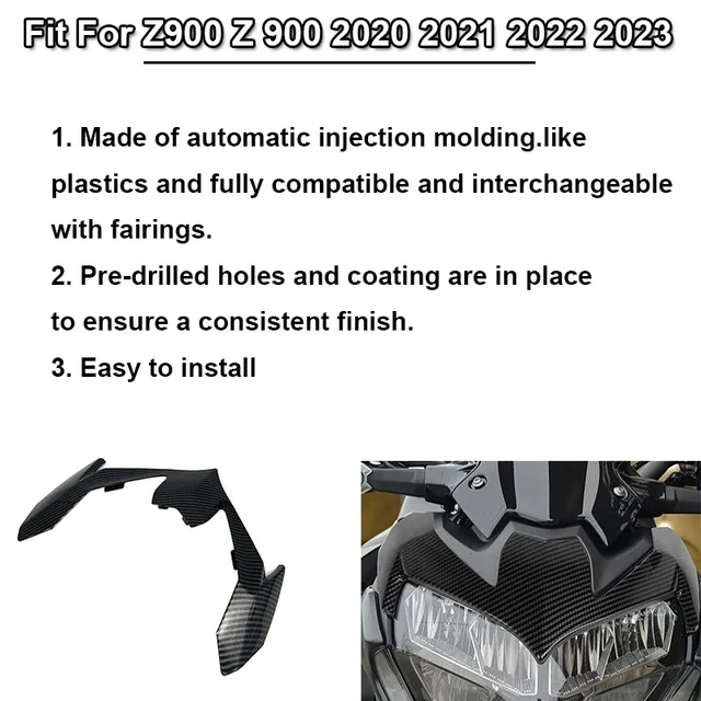 Copertura Griglia Faro Per Kawasaki Z900 2020-2024 - Look Carbonio, Protezione Paracolpi - Foto 4