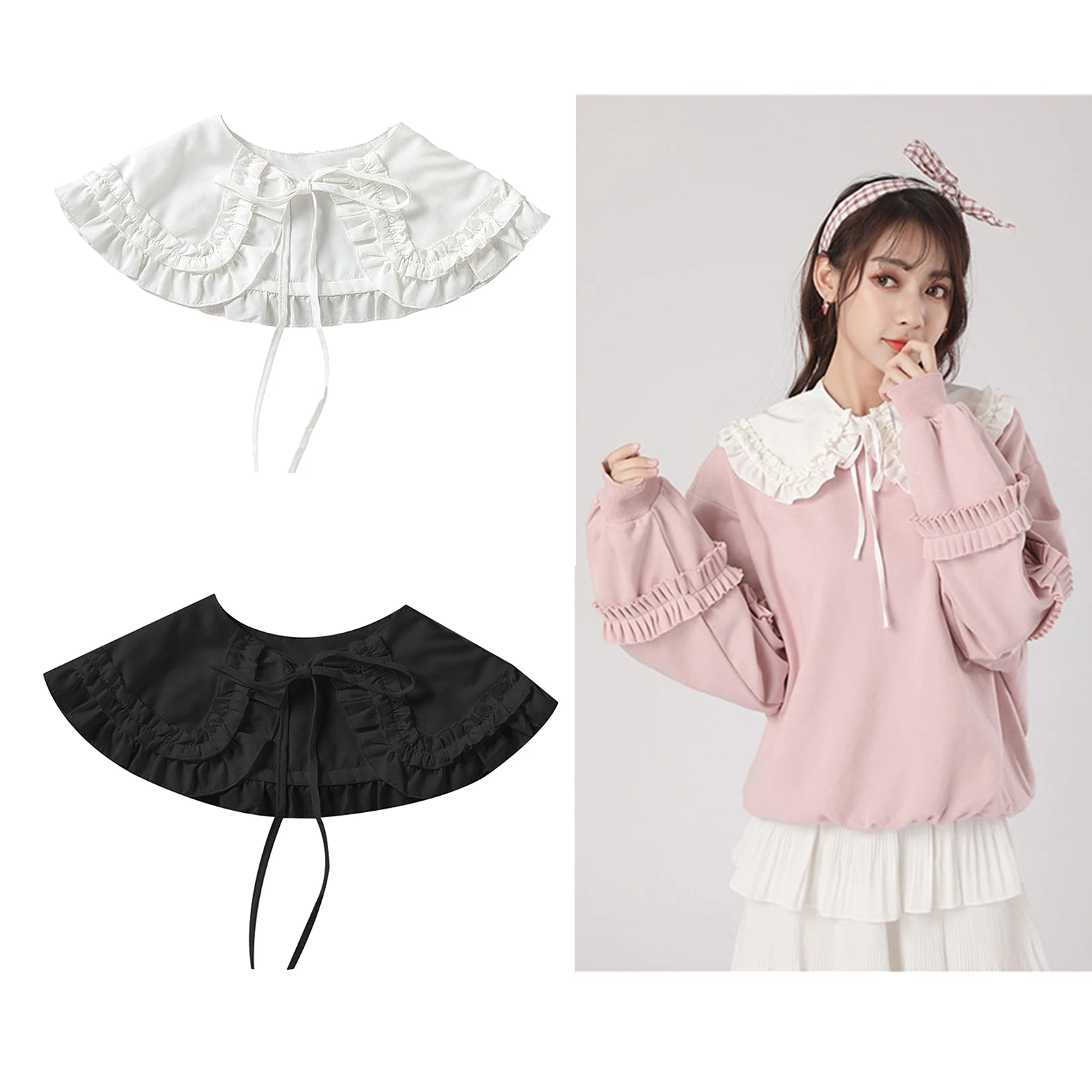

Chiffon Collar Detachable Lapel False Blouse Scarf Detachable