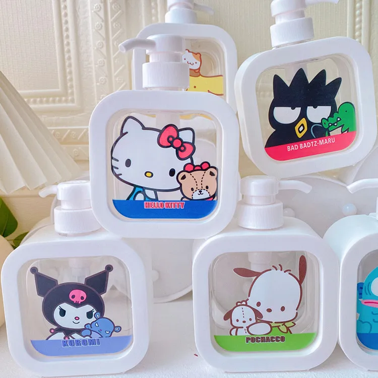 

300ML Sanrio Kuromi Press Type Home Lotion Bottle Cartoon Girls Kuromi My Melody Travel Portable Large-Capacity Empty Bottle