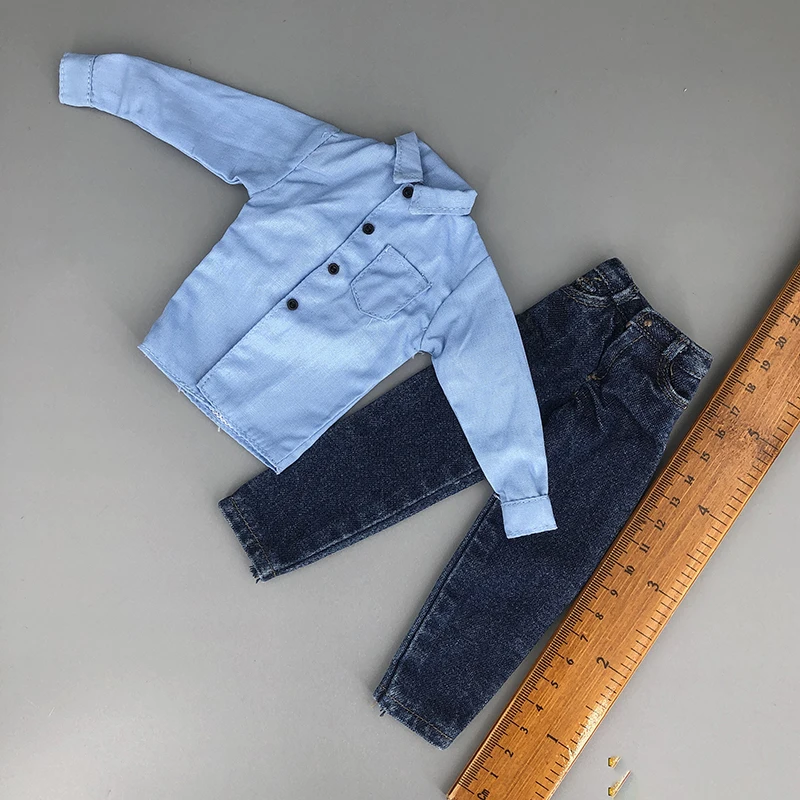 1-6-Scale-Modern-Fashion-Casual-Denim-Pants-Jeans-with-Blue-Shirt-Model ...