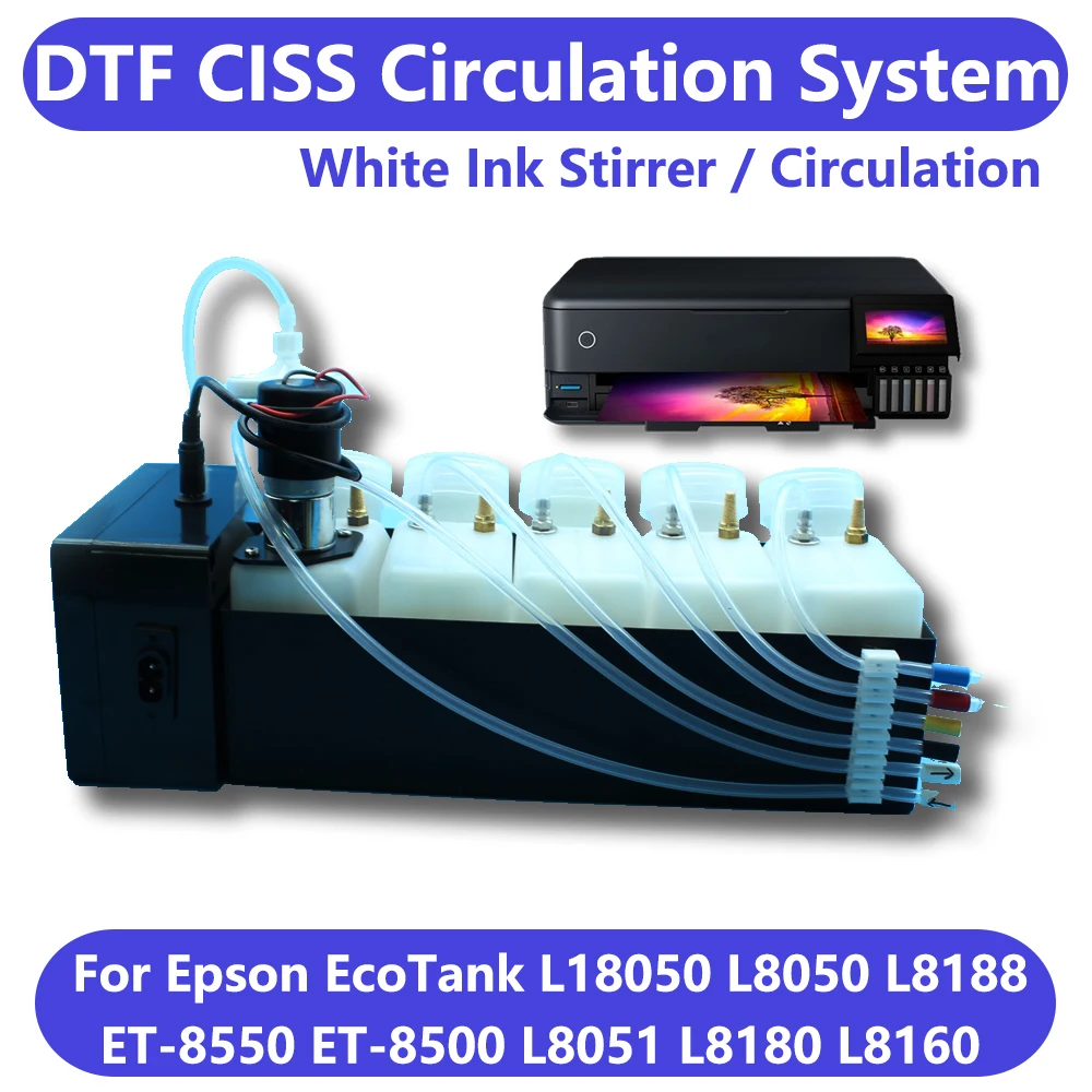 엡손 DTF ET8550 CISS용 CISS 잉크 시스템, 엡손 8550 L8050 L18050 DTF 수정 잉크 키트, 엡손 화이트 잉크 탱크 변환 키트