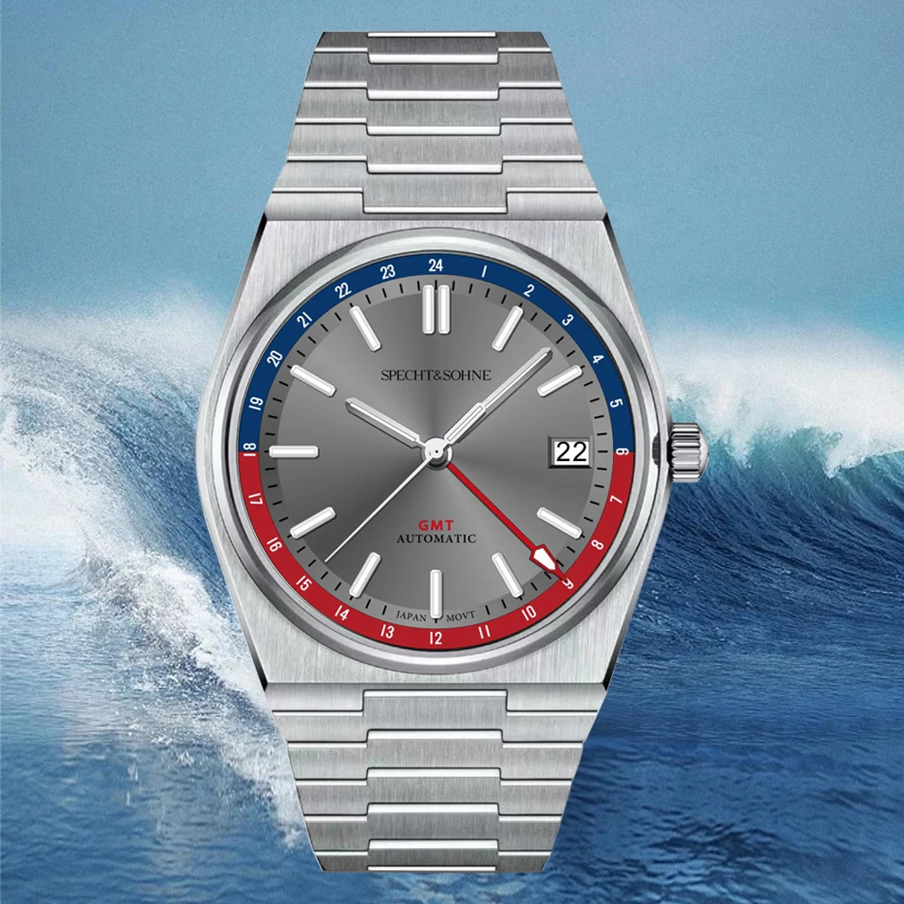 

Specht&Sohne New 37mm Automatic Mechanical Wristwatch NH34 Movt Stainless Steel Watches Grey Sapphire Luminous 50M Waterproof