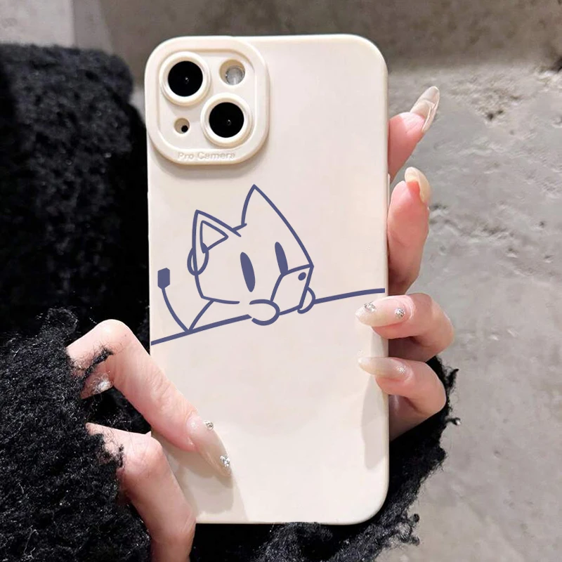 Minimalist Line Cat Phone Case