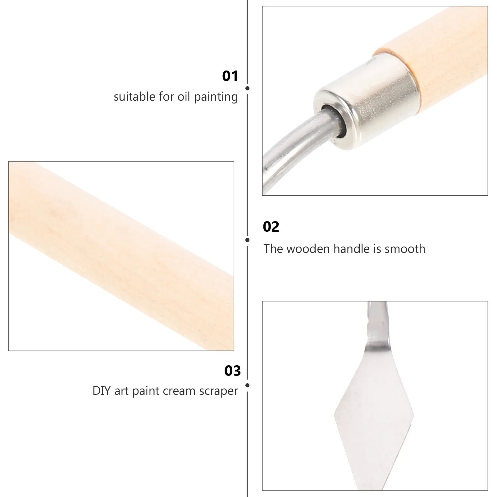 5Pcs 페인터 스크레이퍼 세트 스테인레스 스틸 전문 미술 도구 페인트 혼합용 점토 안료 캔버스 드로잉 아크릴 용품