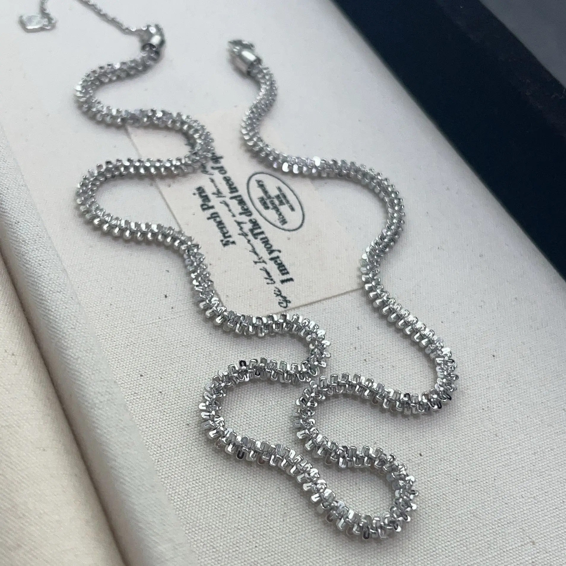 BPOYB S925 Pure Sterling Silver Starry Sparkling Necklace Collarbone Handmade Snake Pendant Chain Fashion Luxury High Quality
