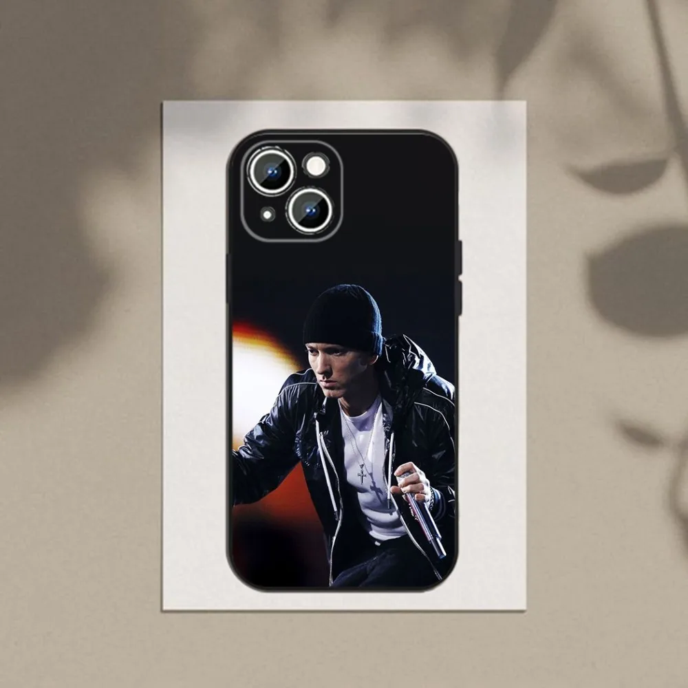 thumbnail image 1 of Singer E-Eminem funda de teléfono para Apple iPhone 15,14,13,12,11,XS,XR,X,8,7,Pro,Max,Plus,mini funda negra de silicona, 1 of 4