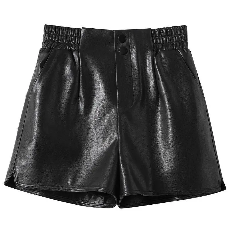 Trend Elastic Waist Youth A-line Shorts Spring Autumn New Loose Solid All-match Wide Leg Shorts Fashion Casual Women Clothing