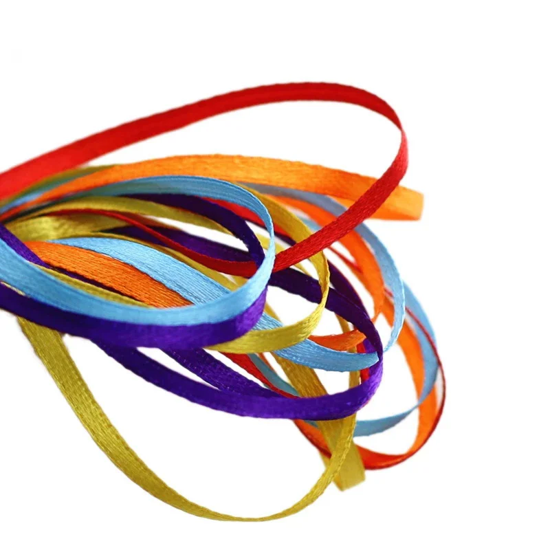 (40meters/lot) 1/8" (3mm) Single Face Satin Ribbon Webbing Decoration Gift Christmas Handmade DIY Ribbons