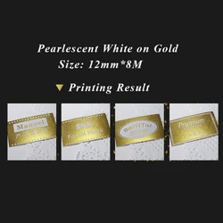 Vibrant Checkered/Star Label Tape - 12/18/24mm, 1-Pack - 18mm (White on gold)
