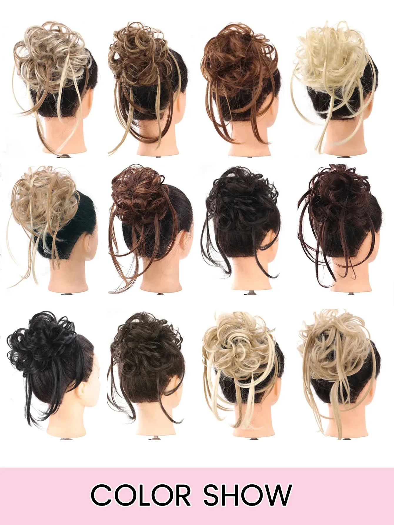 Synthetic Curly Hair Bun Extensions for Women