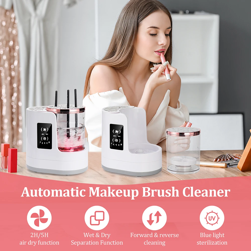 Automatic Makeup Brush Cleaner Dryer Machine Cosmetic Brushes Cleaning Air Drying Machine Sponge Egg Washing Drying Tools
