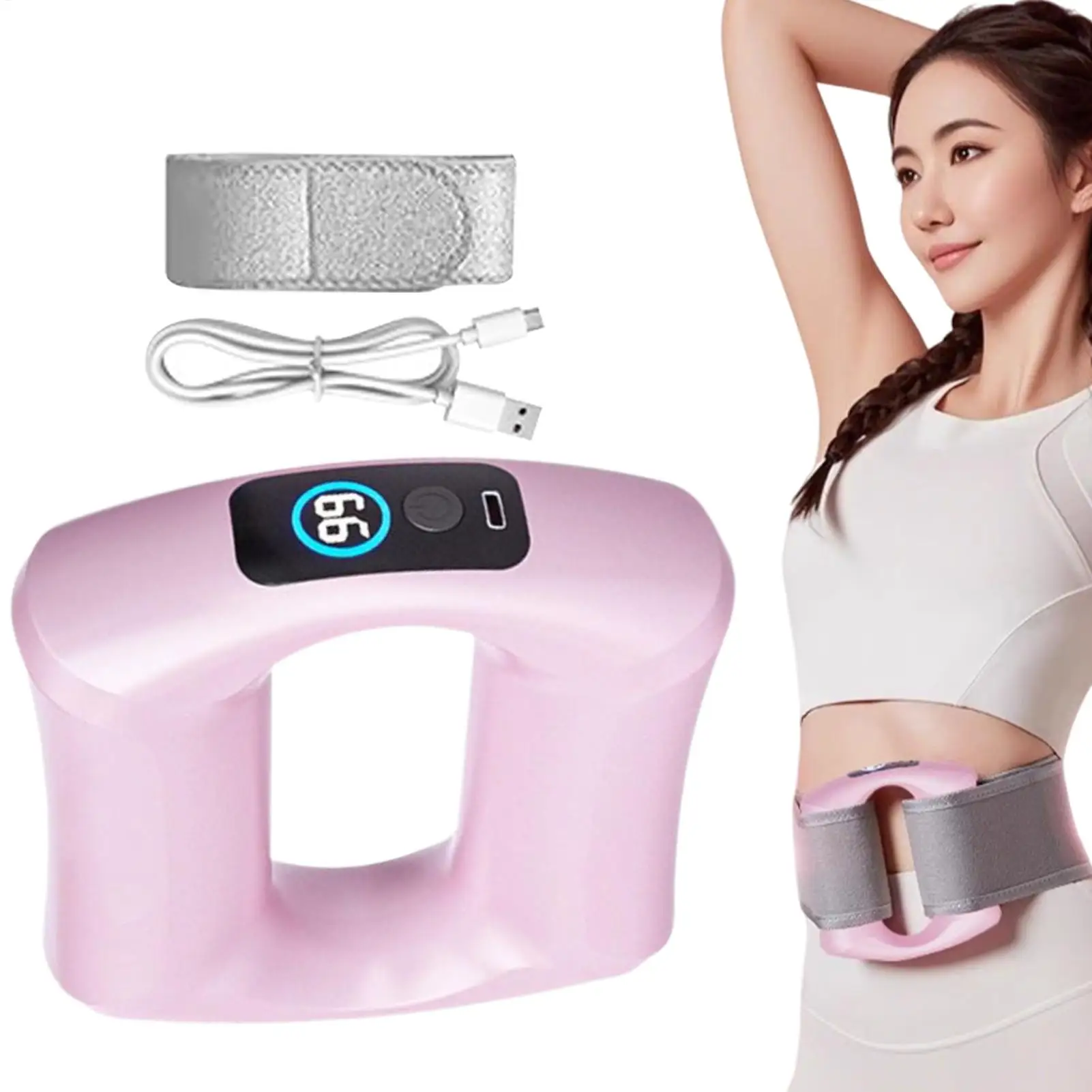 1pc Percussion Muscle Massagers Ergonomic Electric Fascia Massager Cordless Lightweight Body Shaping Ring Tool For Neck & Body