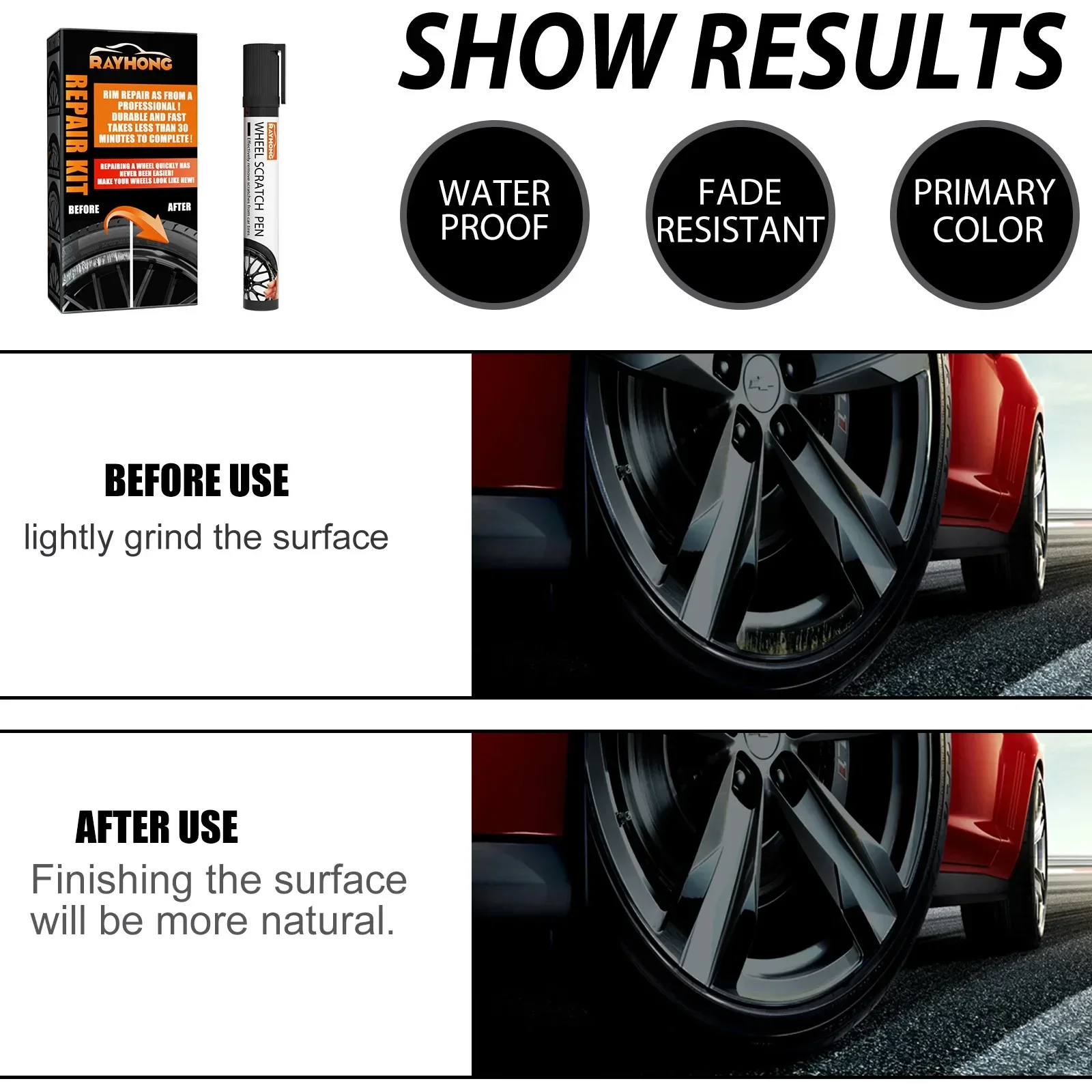 Wheel scratch repair pen wheel scratch paint surface removal car paint pen