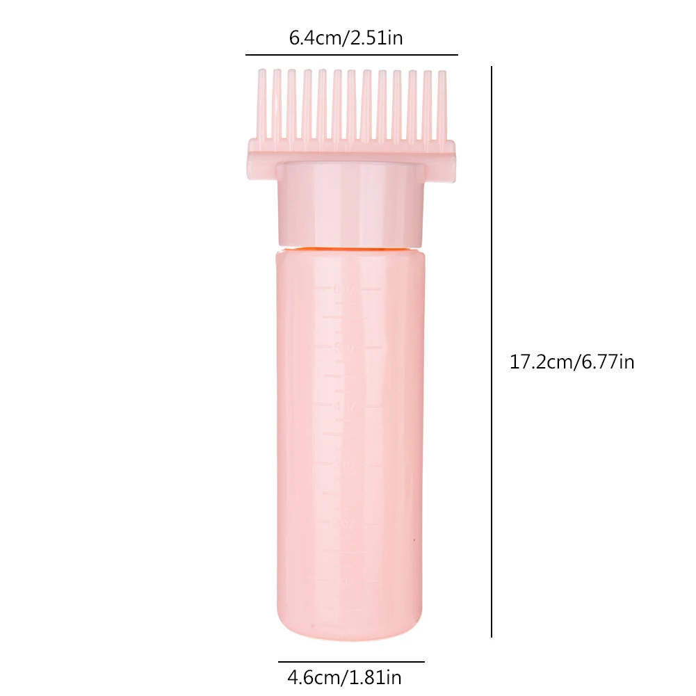 Hair Dye with Graduated Scale Empty Hair Comb Applicator Refillable Multicolor Squeeze Bottle Applicator for Oil Salon Care