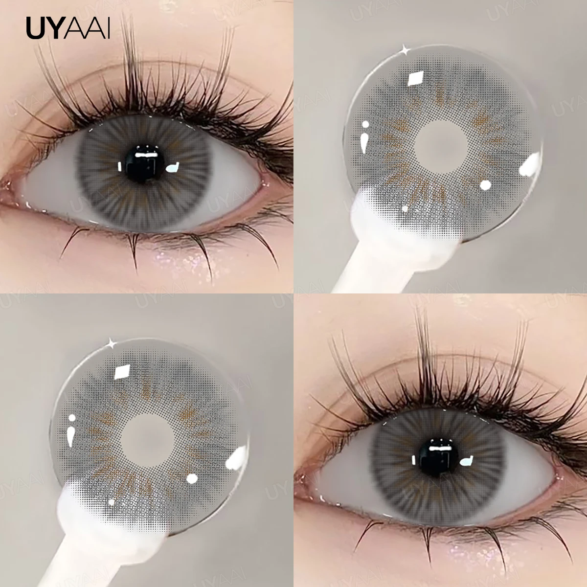 Natural Beauty Colored Contact Lenses - Grey, Brown, Blue & Green (Yearly)