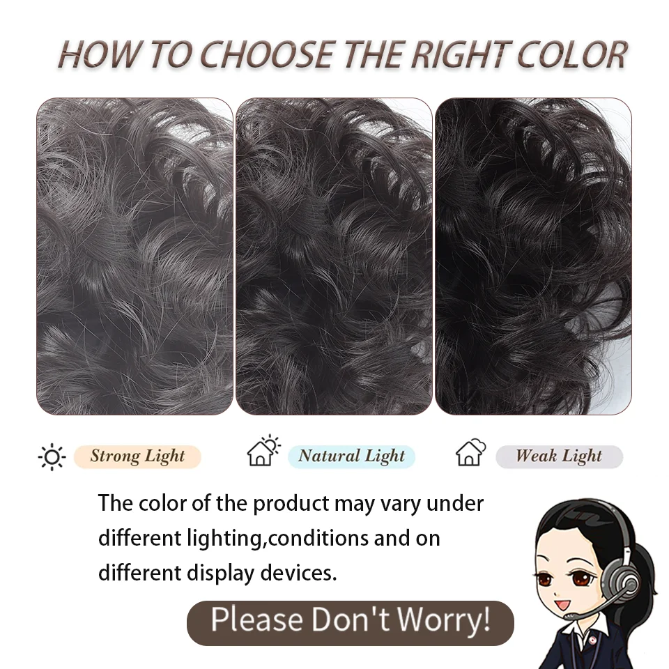 LUPU Messy Bun Hair Piece Side Comb Clip in Hair Bun Hairpiece for Women Short Natural Straight Versatile Adjustable Styles