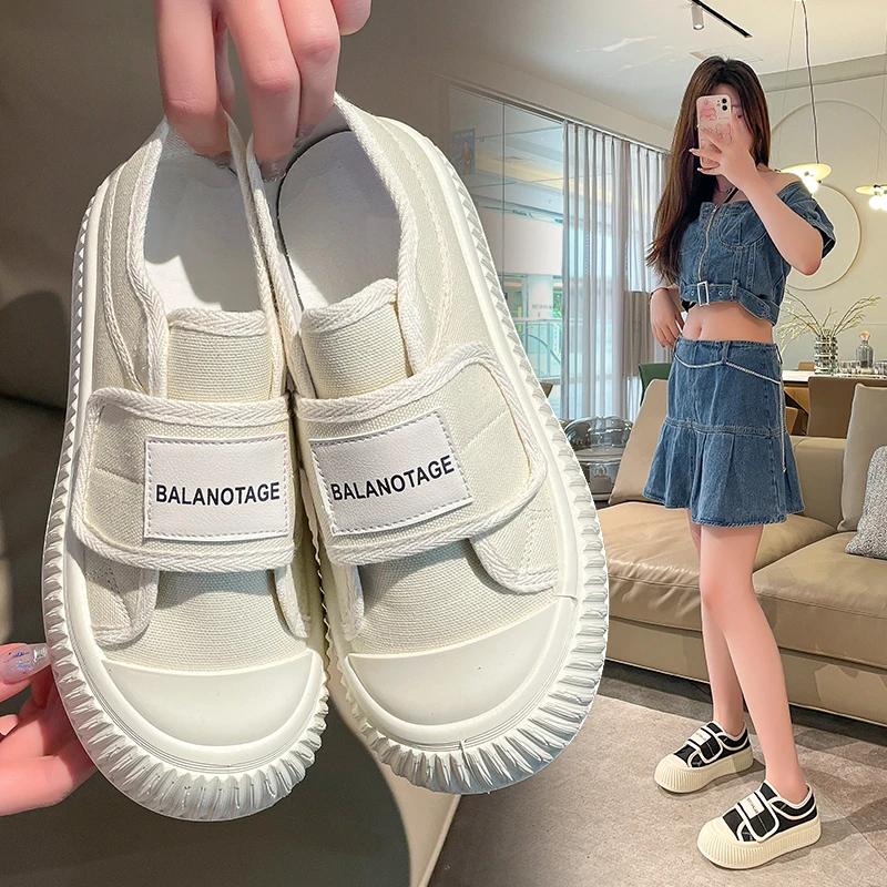 

Vintage low-top shoes Women's shoes Spring and Autumn cotton sports casual shoes Thick bottom biscuit shoes Original girls'shoes
