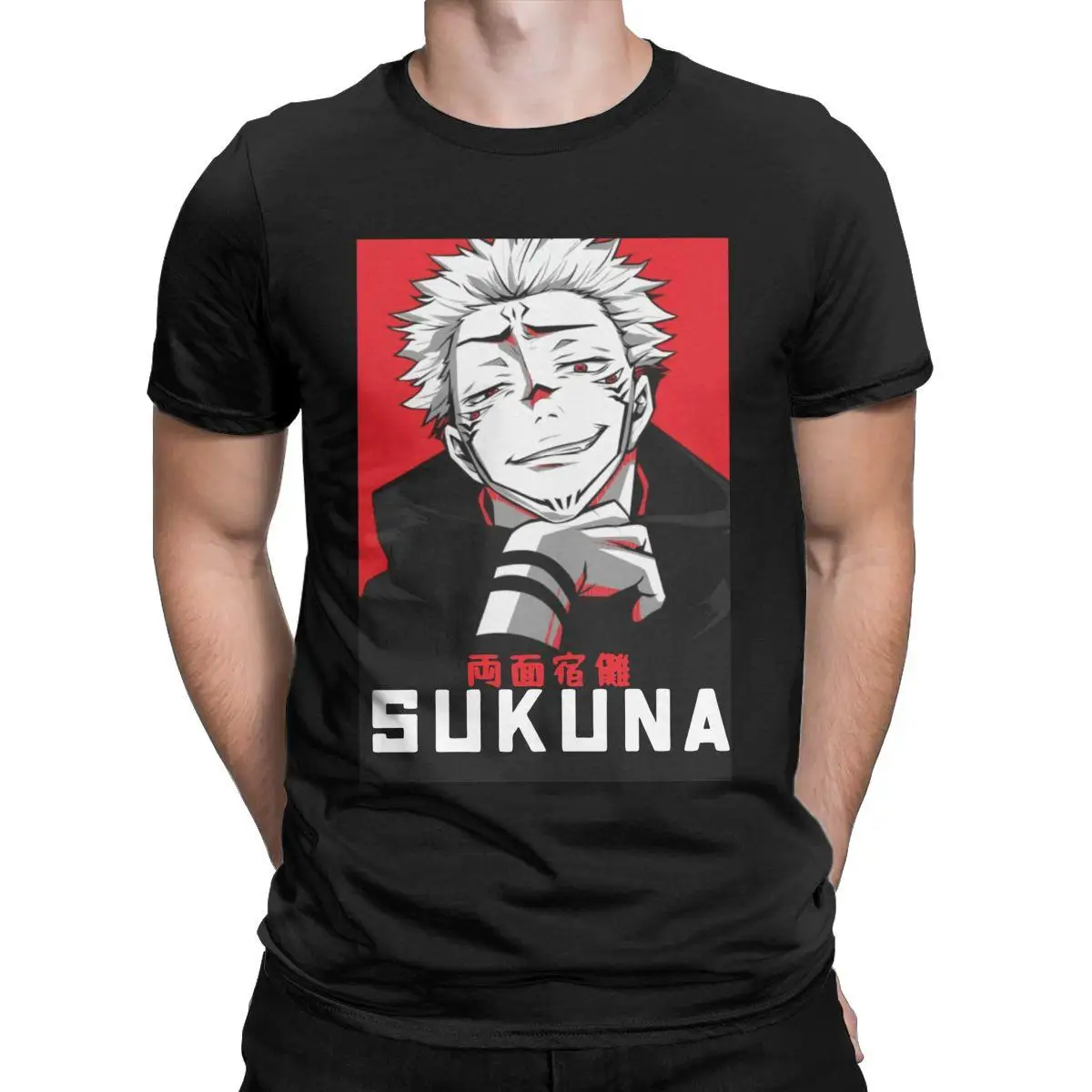 

Jujutsu Kaisen Sukuna T-Shirts Men Anime Novelty Cotton Tee Shirt Crewneck Short Sleeve T Shirts Birthday Present Clothing