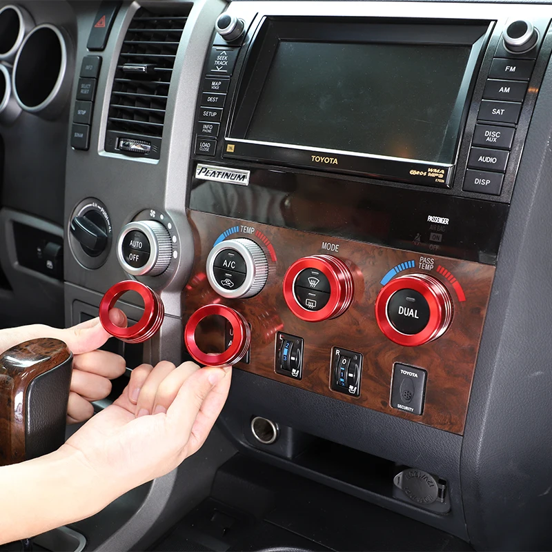 

For Toyota Tundra 2007-13 Car Audio Stereo Volume Air Conditioning Control Knob Ring Cover Aluminium alloy Knob protection ring